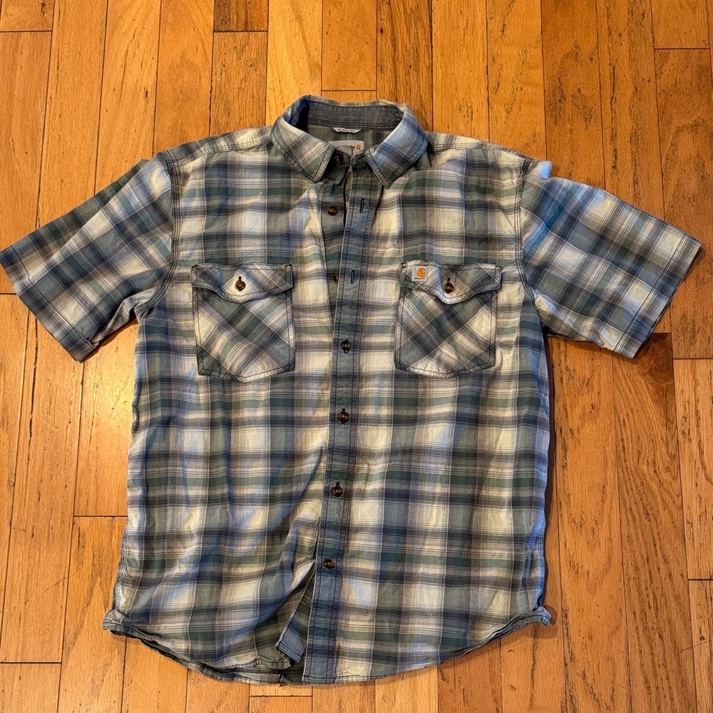 Carhartt | Green and Gray Plaid Shirt | size L